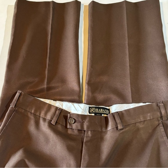 Vintage Haband Mens Dress Pants 36x28 Brown Classic Fit Trousers Career Office - Picture 1 of 9